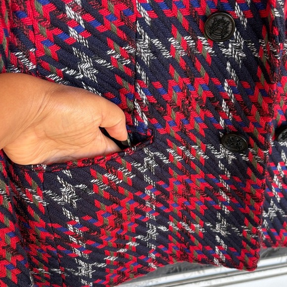 Festive JONES NEW YORK Women's Plaid Double-Breasted Jacket - Picture 8 of 16